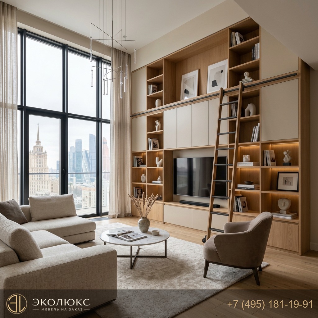 Мебель для комнаты с высокими потолками