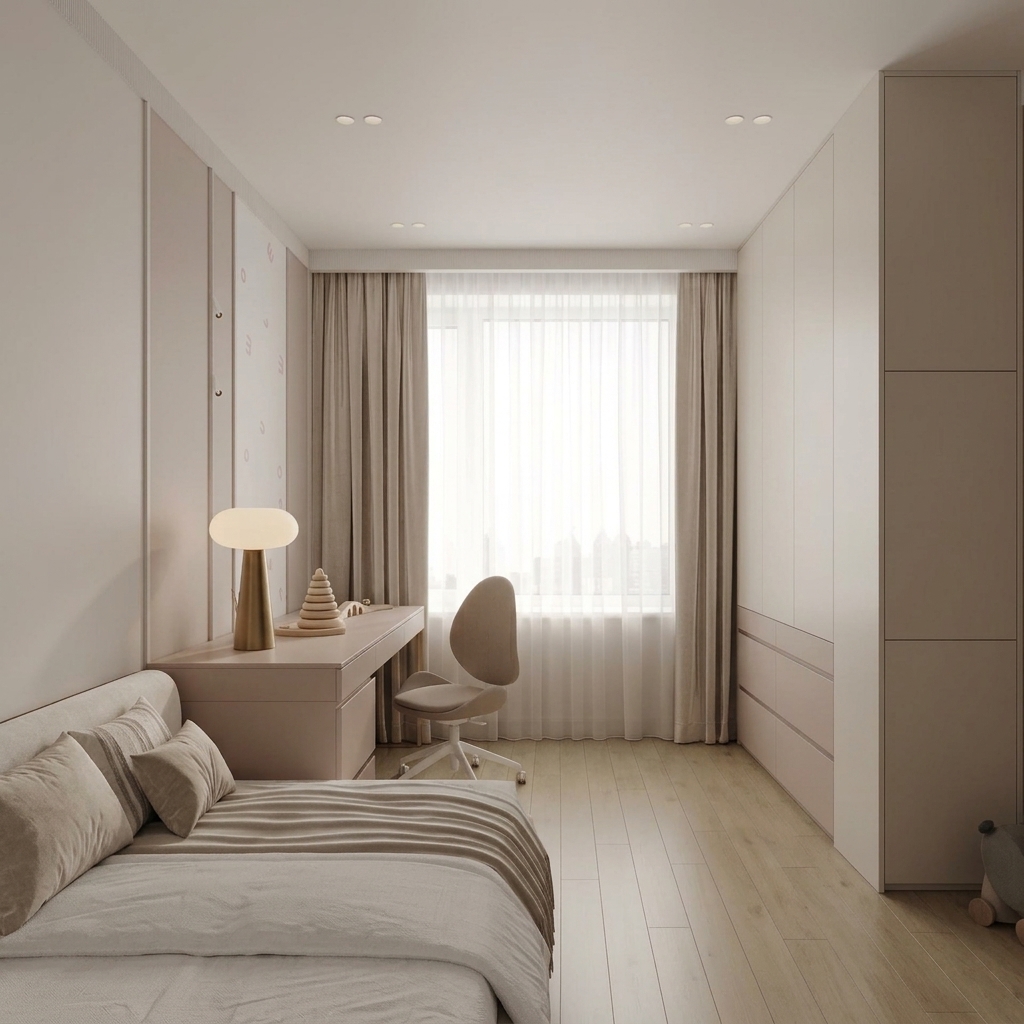 Современная рабочая зона для детской комнаты