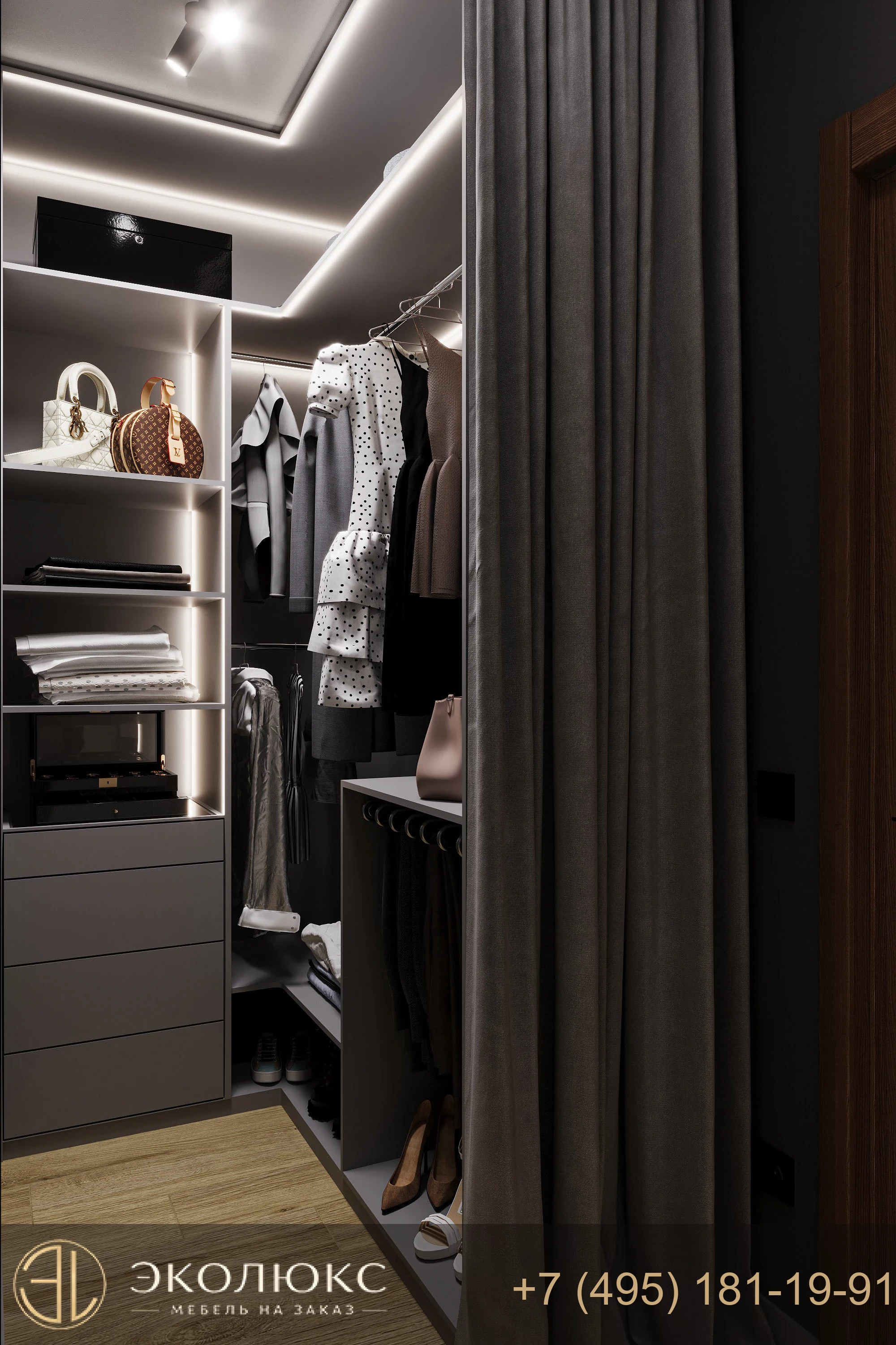 Современная подвесная тумба с туалетным столиком фото 8
